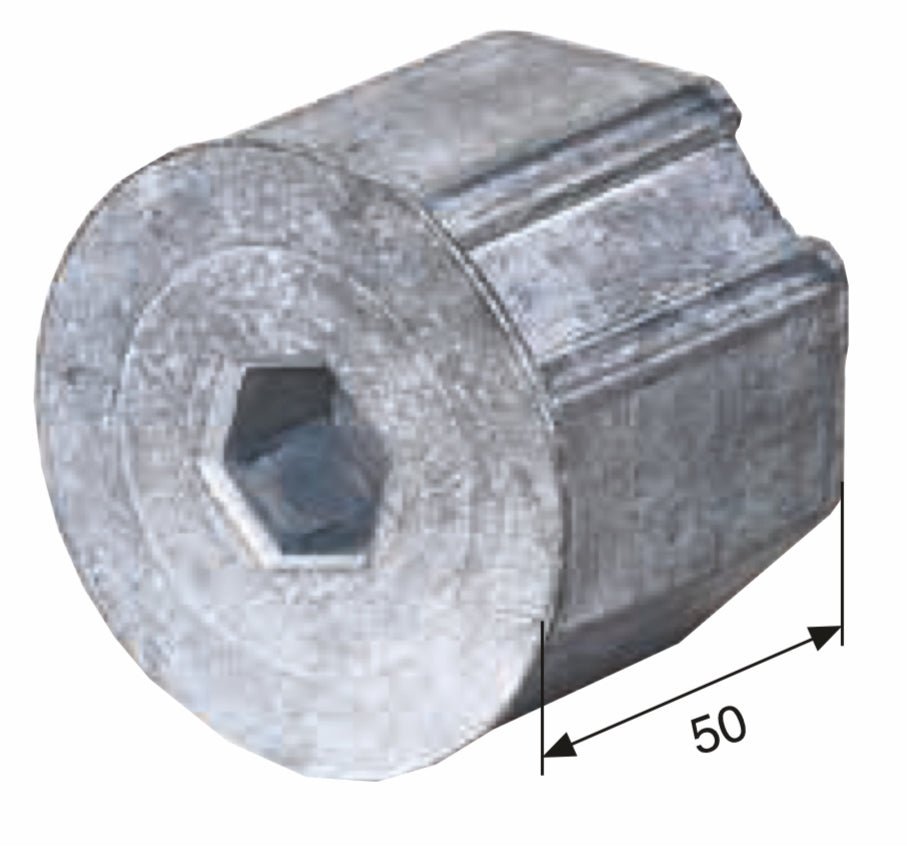 Getriebeanschluss für Achtkant - Stahlwelle SW 50 - Jalousiene Ersatzteile - Shop