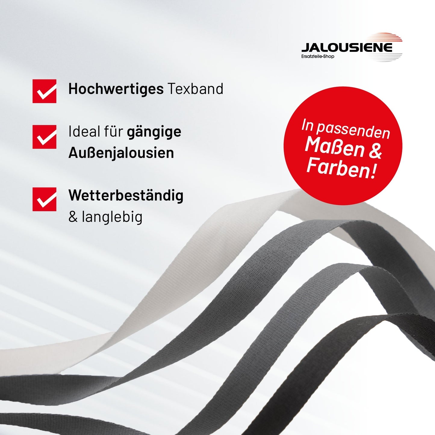 Texband 10 mm grau - Jalousiene Ersatzteile - Shop
