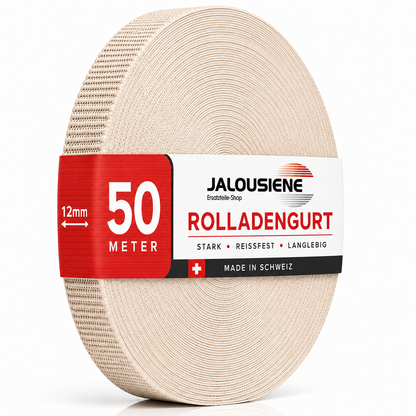 Rollladengurt 12 mm – 50 m Rolle | Grau oder Creme