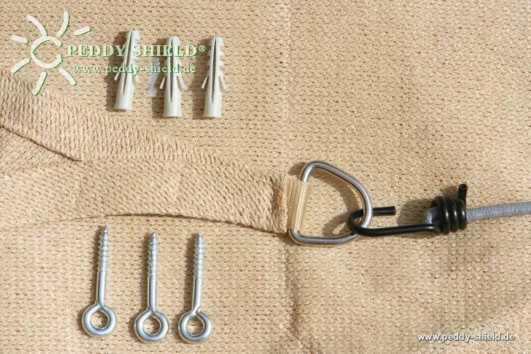 Dreiecksonnensegel konkav HDPE – luftdurchlässig ohne Regenschutz (Peddy Shield) - Jalousiene Ersatzteile - Shop