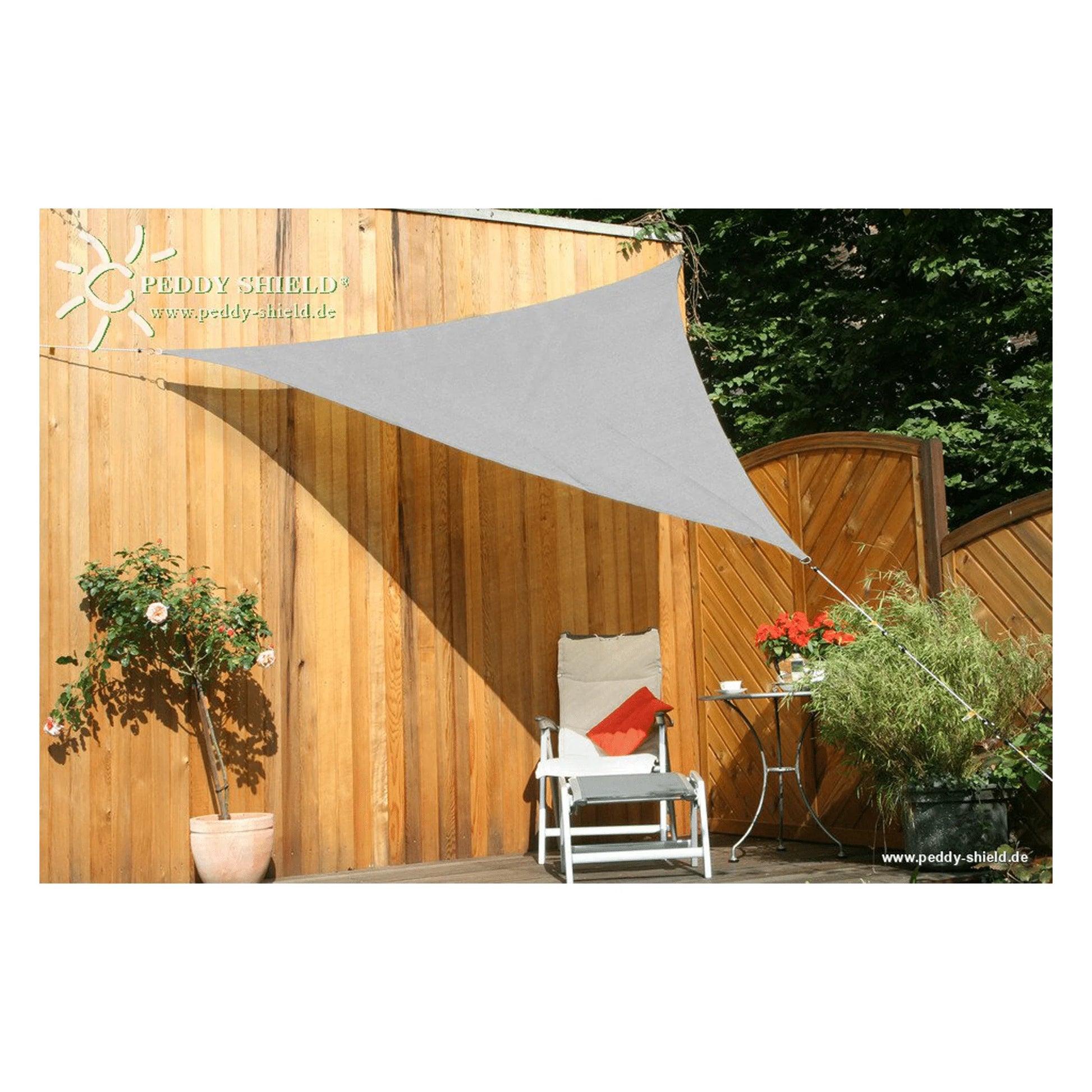 Dreiecksonnensegel konkav HDPE – luftdurchlässig ohne Regenschutz (Peddy Shield) - Jalousiene Ersatzteile - Shop