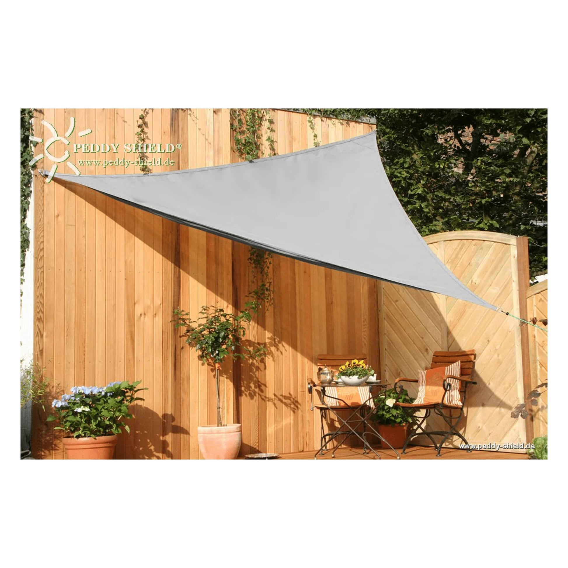 Dreiecksonnensegel konkav HDPE – luftdurchlässig ohne Regenschutz (Peddy Shield) - Jalousiene Ersatzteile - Shop