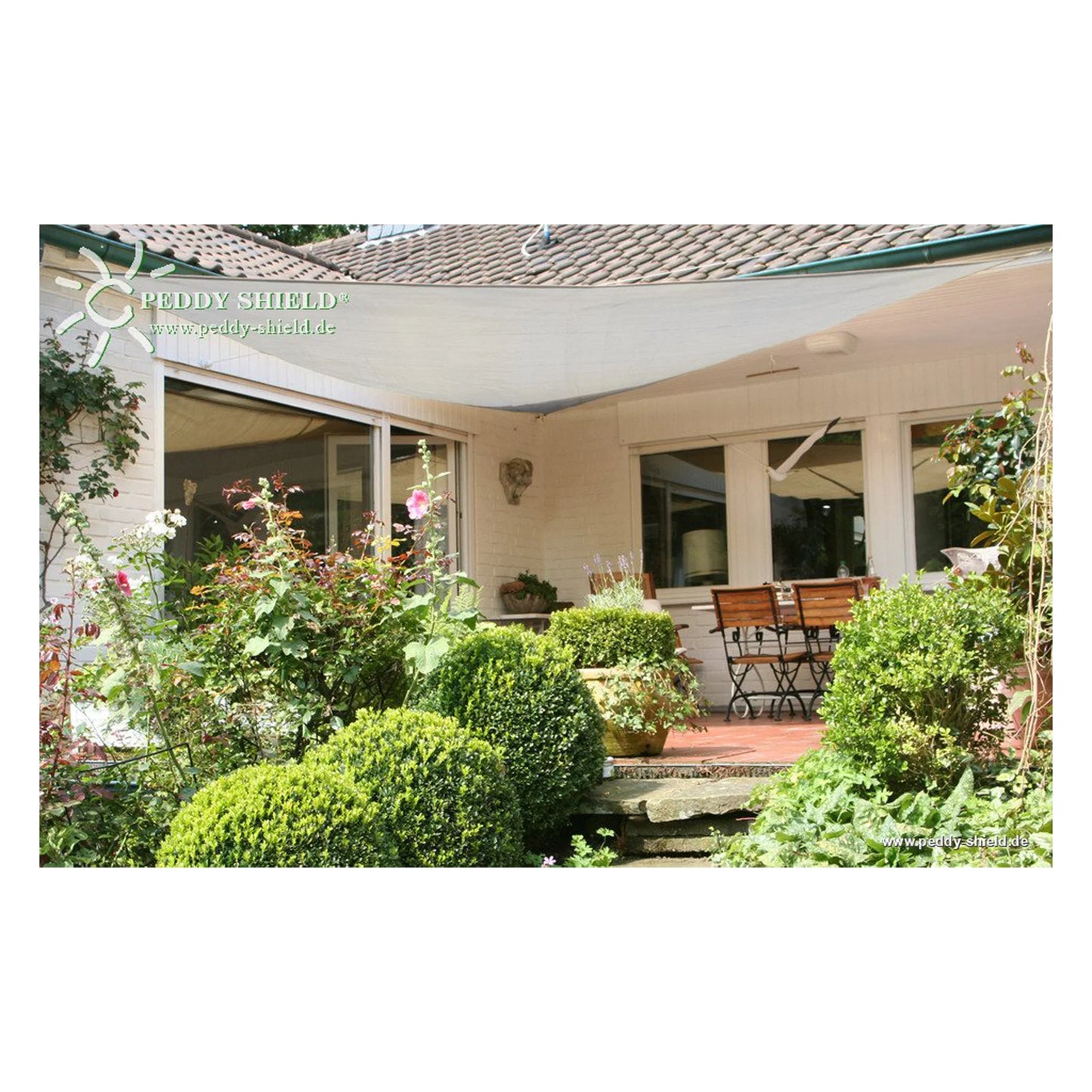 Dreiecksonnensegel konkav HDPE – luftdurchlässig ohne Regenschutz (Peddy Shield) - Jalousiene Ersatzteile - Shop