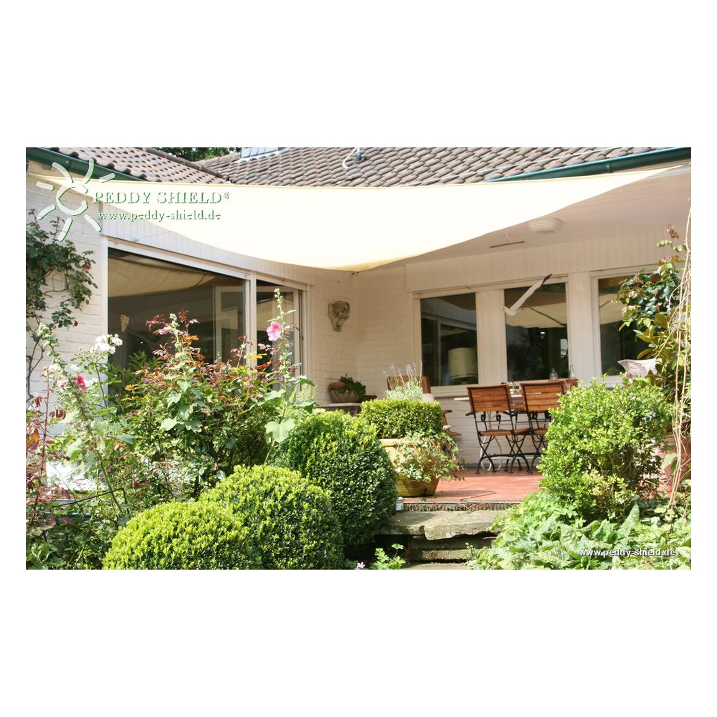 Dreiecksonnensegel konkav HDPE – luftdurchlässig ohne Regenschutz (Peddy Shield) - Jalousiene Ersatzteile - Shop