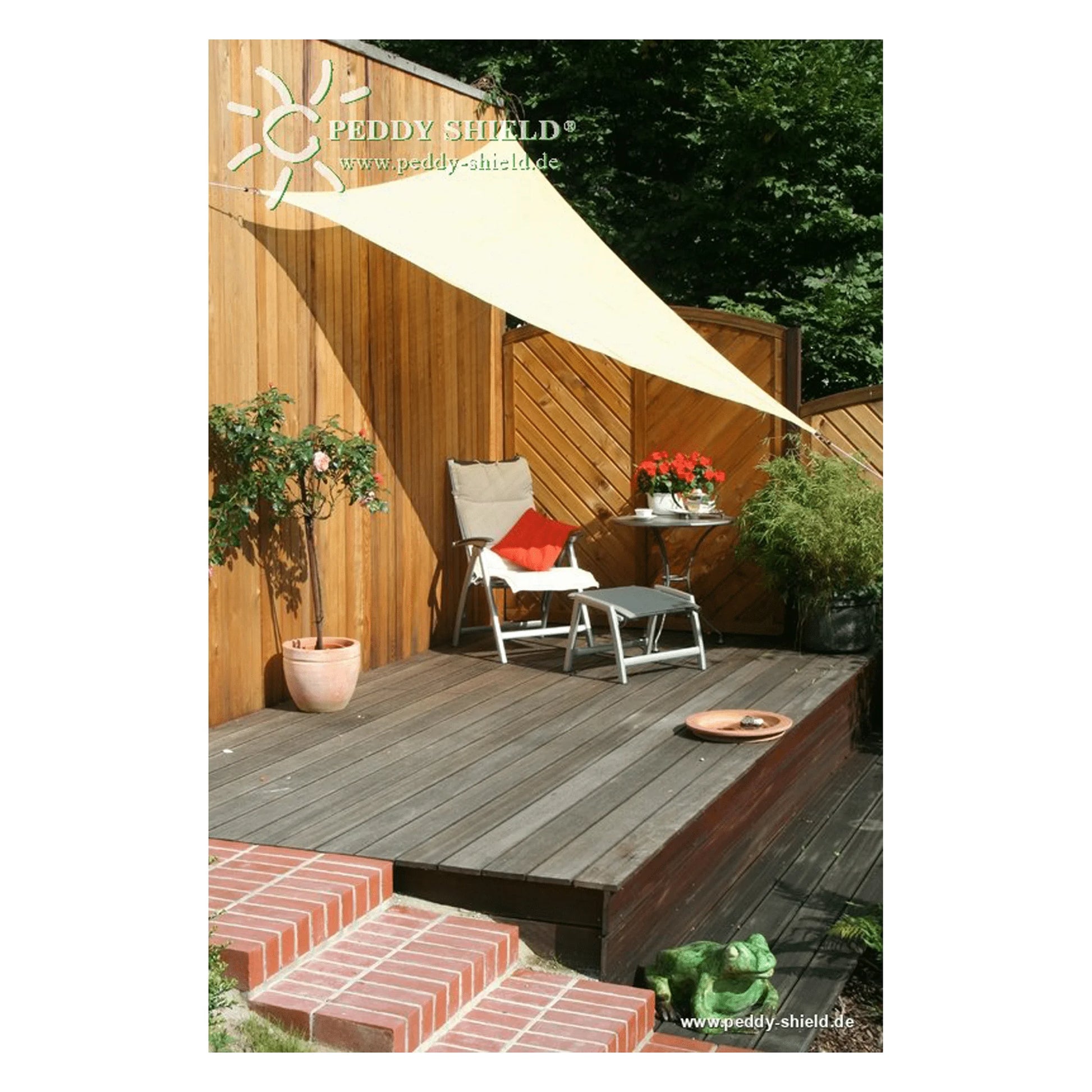 Dreiecksonnensegel konkav HDPE – luftdurchlässig ohne Regenschutz (Peddy Shield) - Jalousiene Ersatzteile - Shop