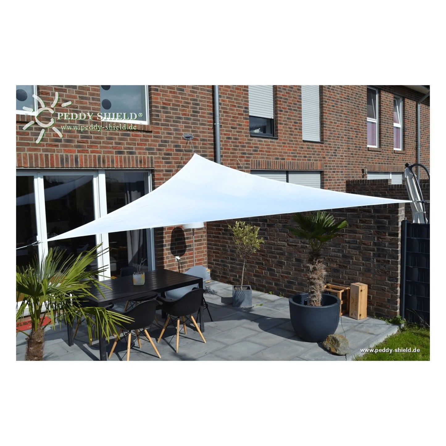 Dreiecksonnensegel konkav mit Regenschutz – (Peddy Shield) - Jalousiene Ersatzteile - Shop