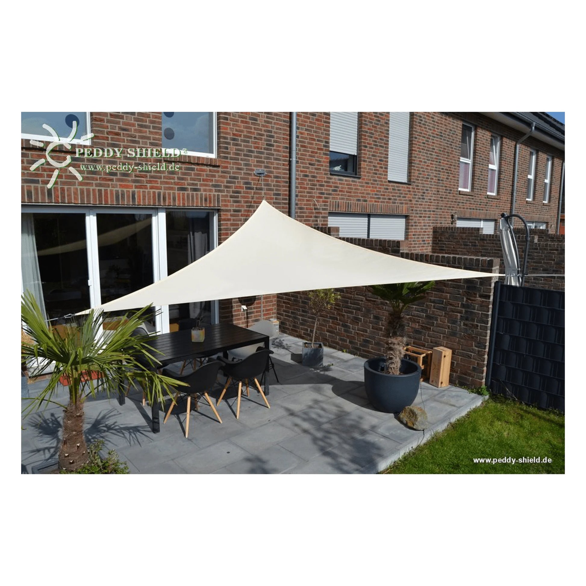 Dreiecksonnensegel konkav mit Regenschutz – (Peddy Shield) - Jalousiene Ersatzteile - Shop