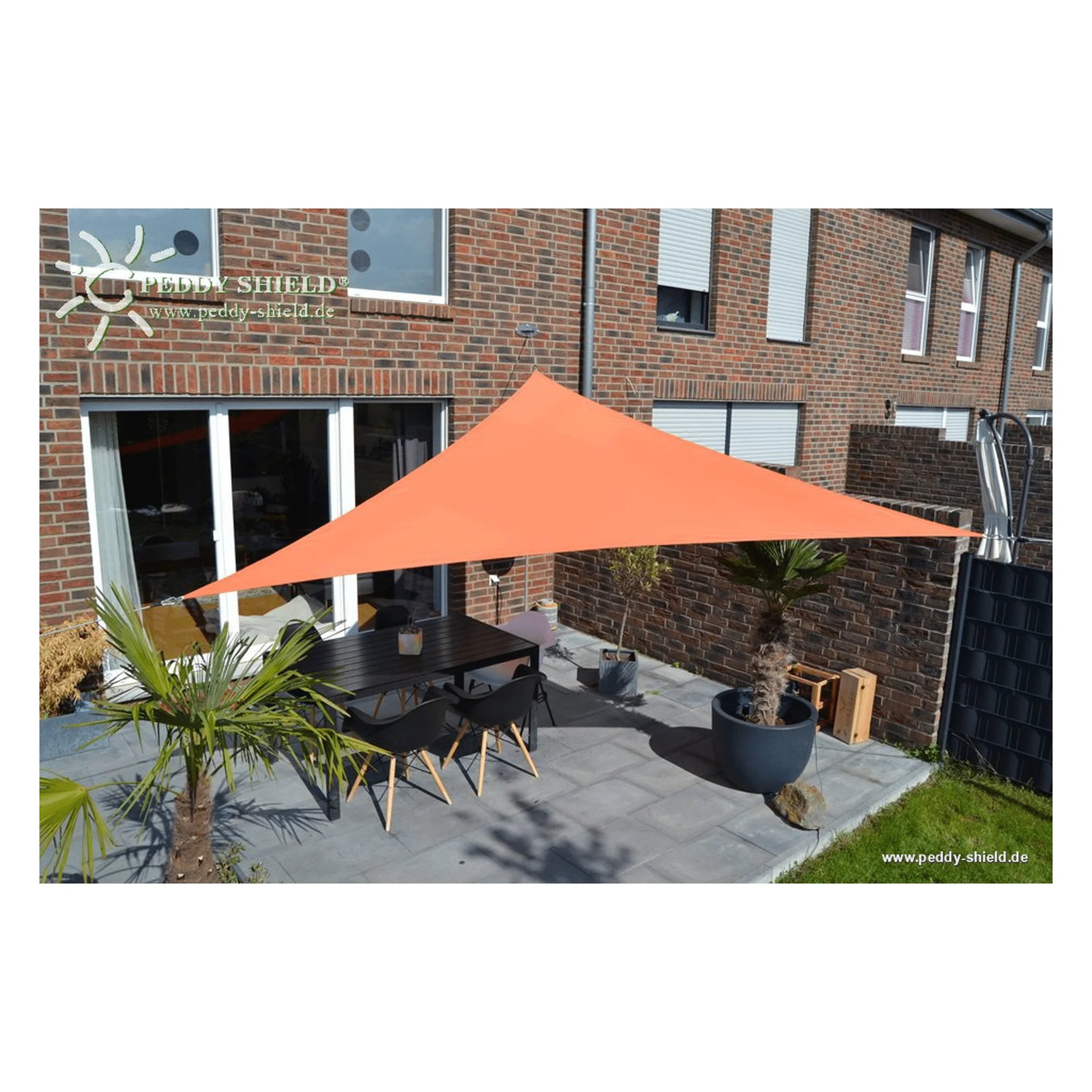 Dreiecksonnensegel konkav mit Regenschutz – (Peddy Shield) - Jalousiene Ersatzteile - Shop