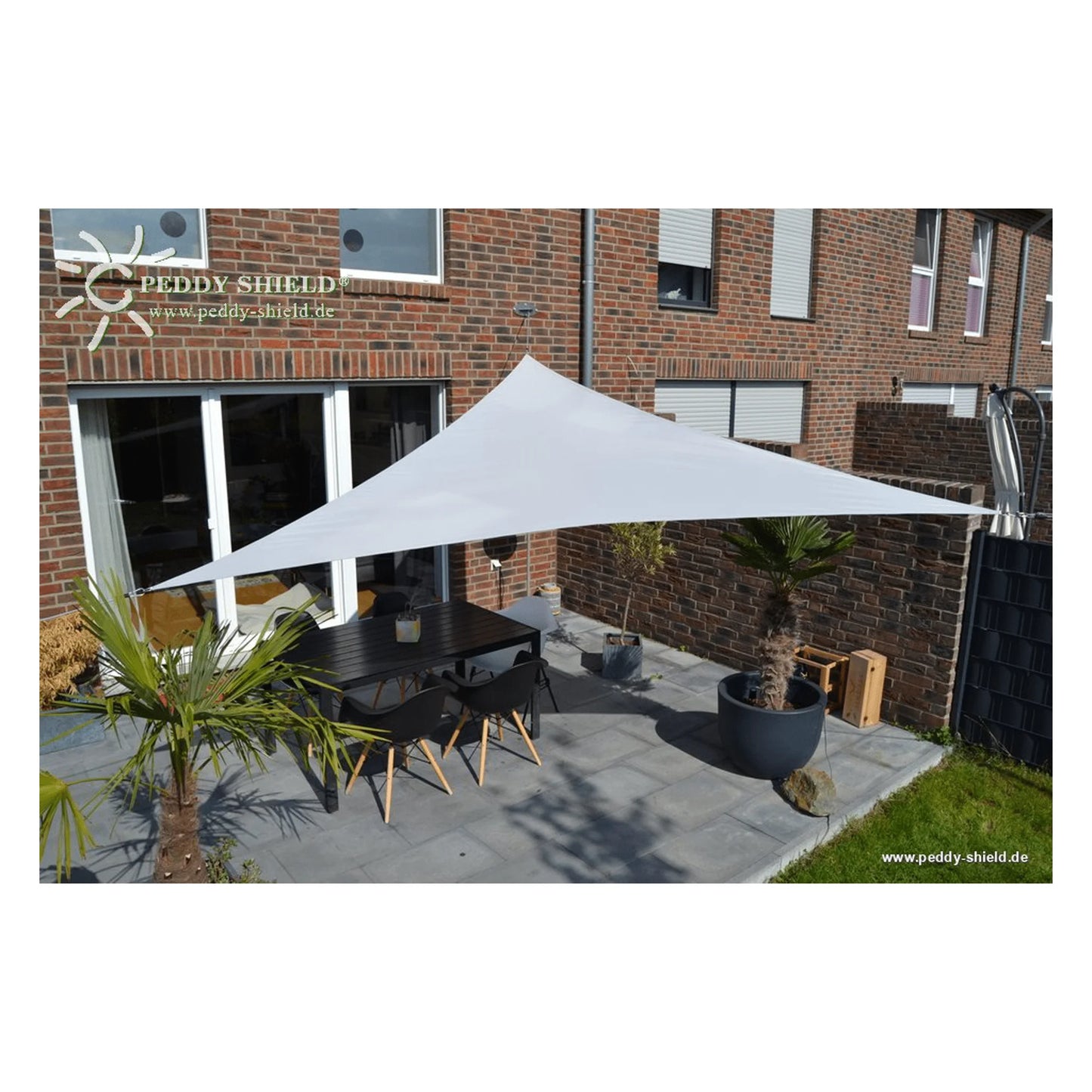 Dreiecksonnensegel konkav mit Regenschutz – (Peddy Shield) - Jalousiene Ersatzteile - Shop