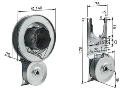 Fertighaus - Gurtwickler für Gurt 23 mm - Gurtscheibe Ø 140 mm - Jalousiene Ersatzteile - Shop