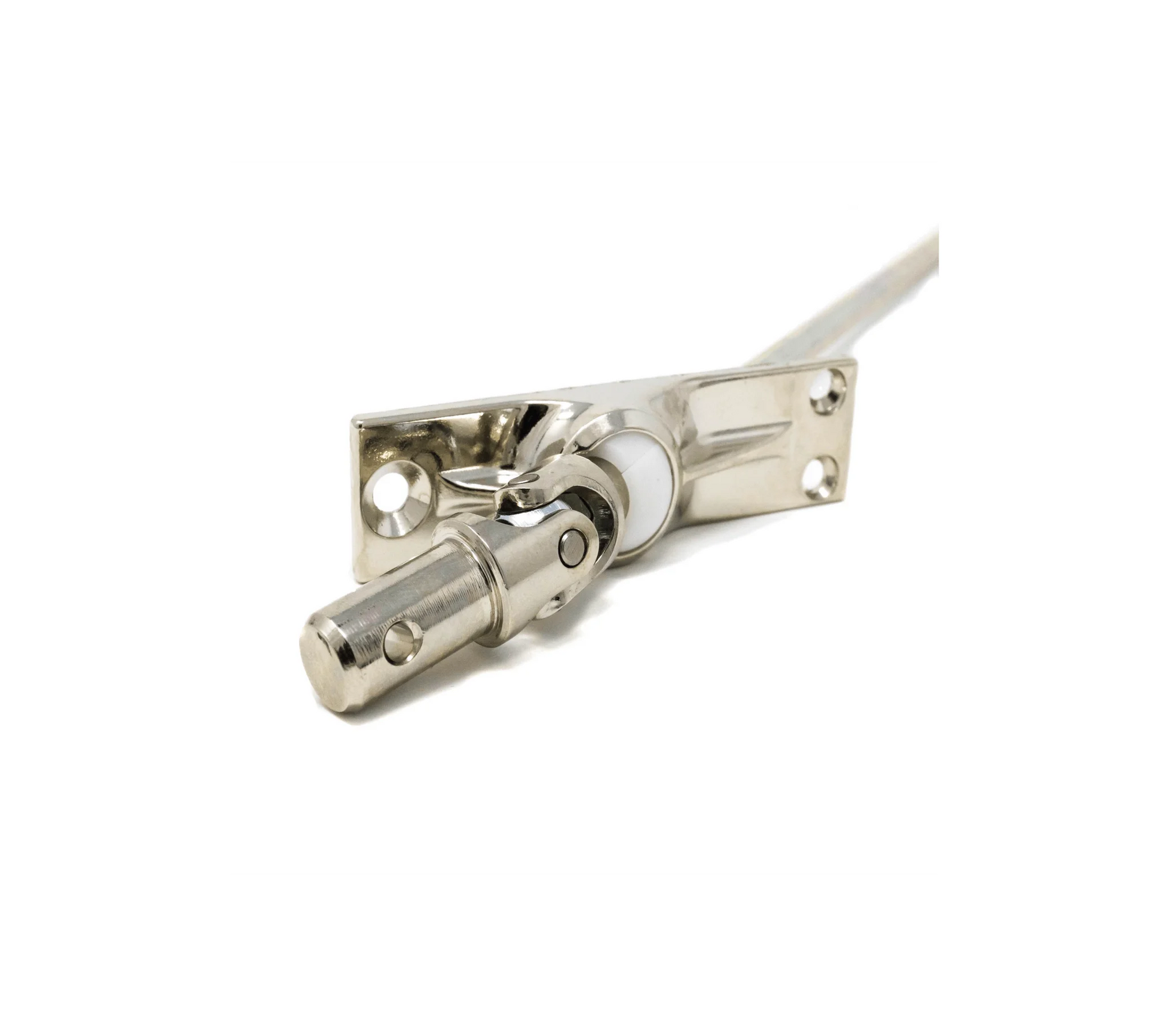 Jalousiene Ersatzteile-Shop Gelenklager 45° 6-Kant oder 4-Kant, Zinkdruckguss, glanzvernickelt vorderansicht