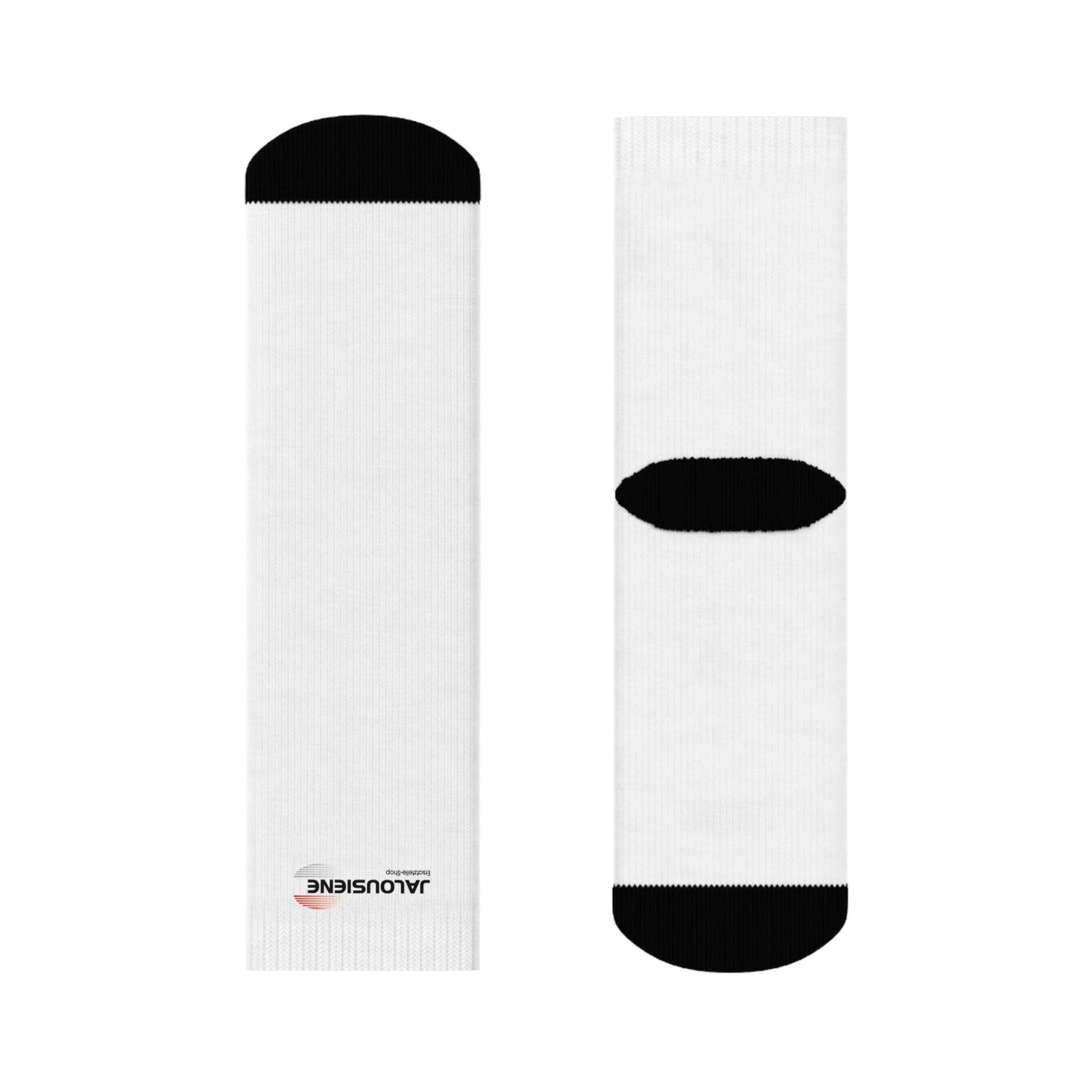 Jalousiene Ersatzteile-Shop Handwerker Crew-Socken Vorder und Rückseite, weiß