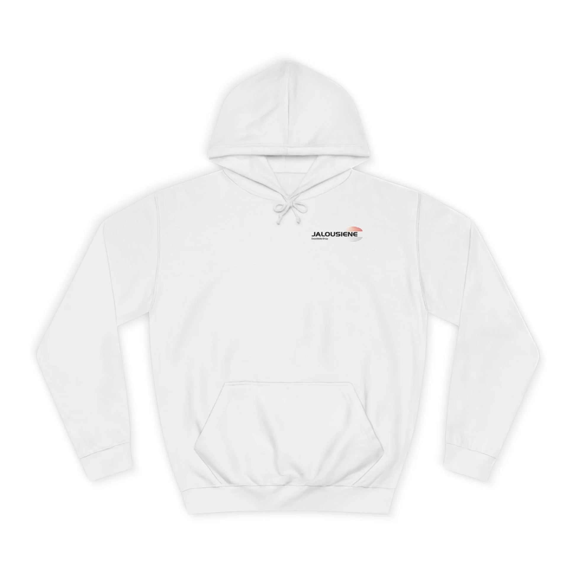 Jalousiene Ersatzteile-Shop Logo Hoodie vorderseite, weiß