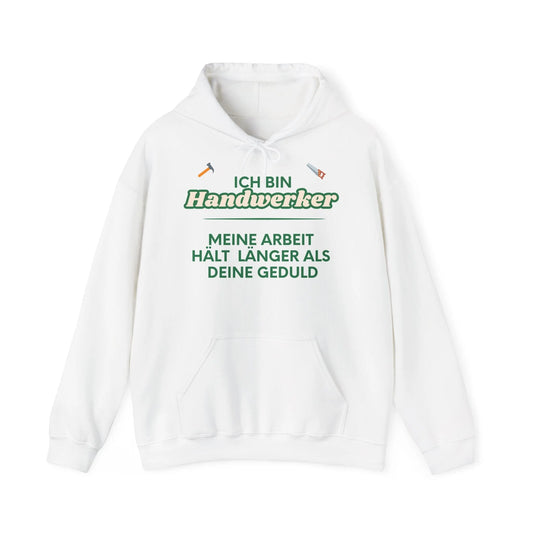 Jalousien Ersatzteile-Shop Ich bin Handwerker Hoodie vorderseite, weiß