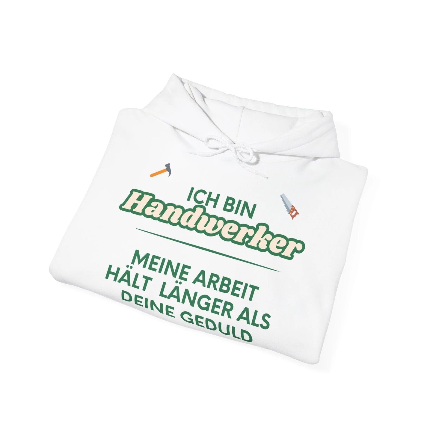 Jalousien Ersatzteile-Shop Ich bin Handwerker Hoodie, weiß