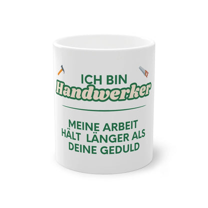 Jalousien Ersatzteile-Shop Ich bin Handwerker Tasse vorderseite, weiß