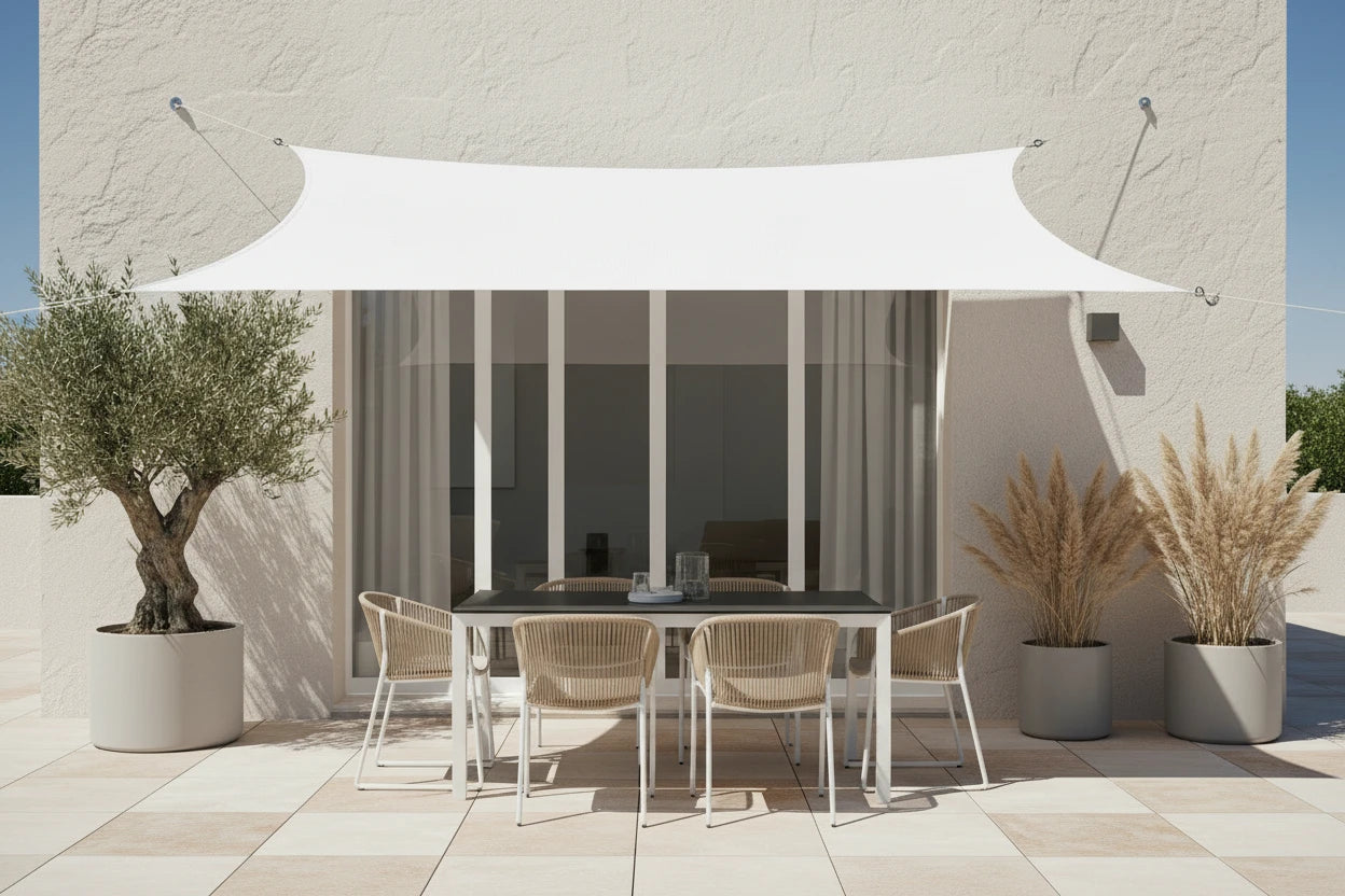 markise luftdurchlässig Vierecksonnensegel HDPE – luftdurchlässiger Sonnenschutz – Jalousiene  Ersatzteile-Shop