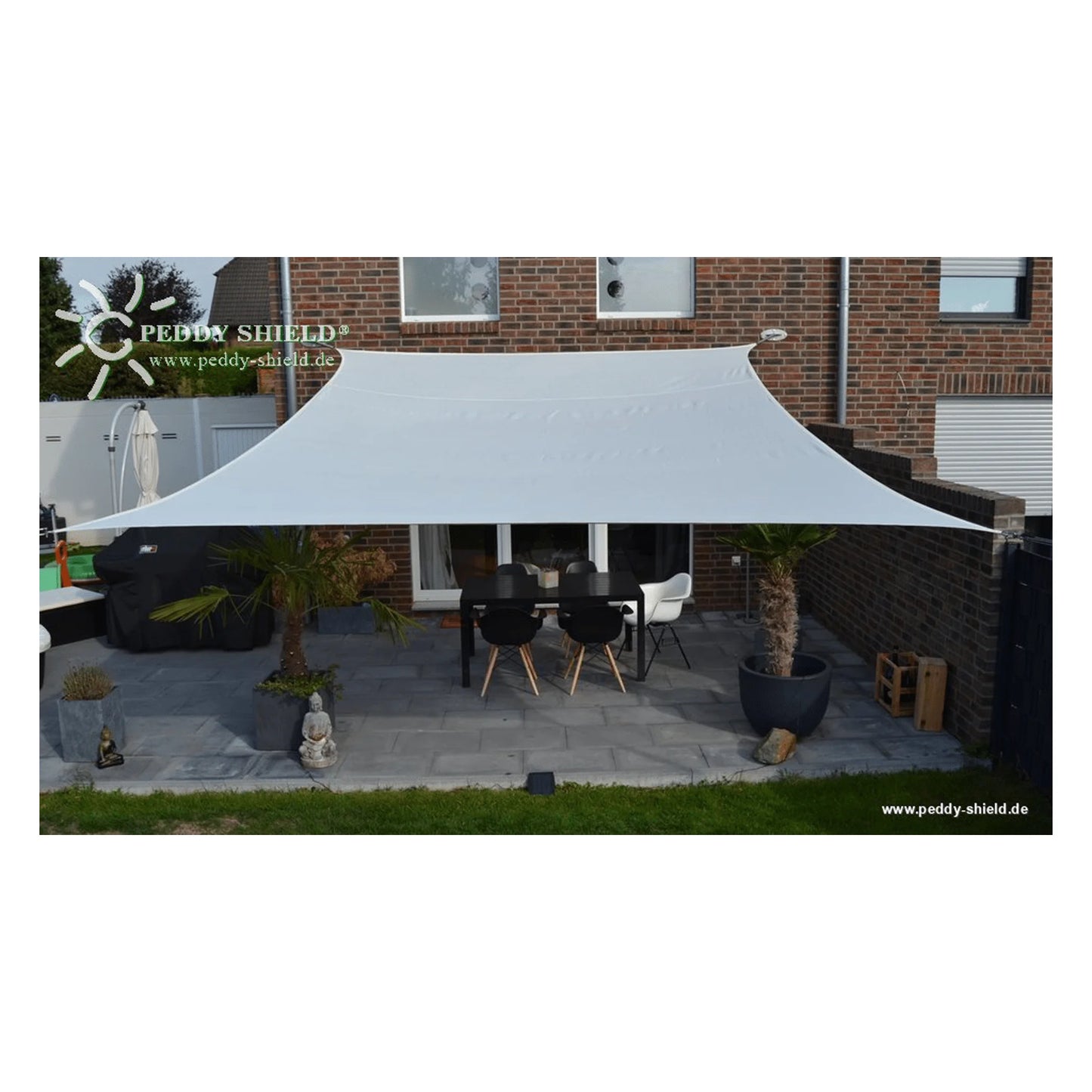 Vierecksonnensegel konkav HDPE – luftdurchlässig (Peddy Shield) - Jalousiene Ersatzteile - Shop