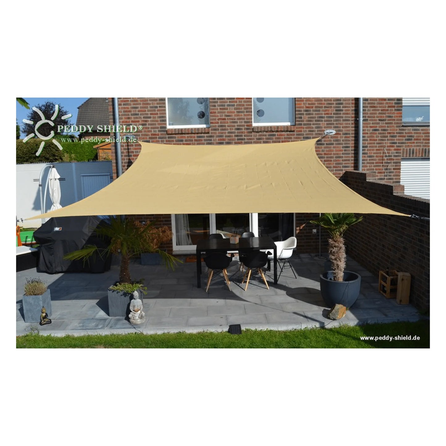 Vierecksonnensegel konkav HDPE – luftdurchlässig (Peddy Shield) - Jalousiene Ersatzteile - Shop