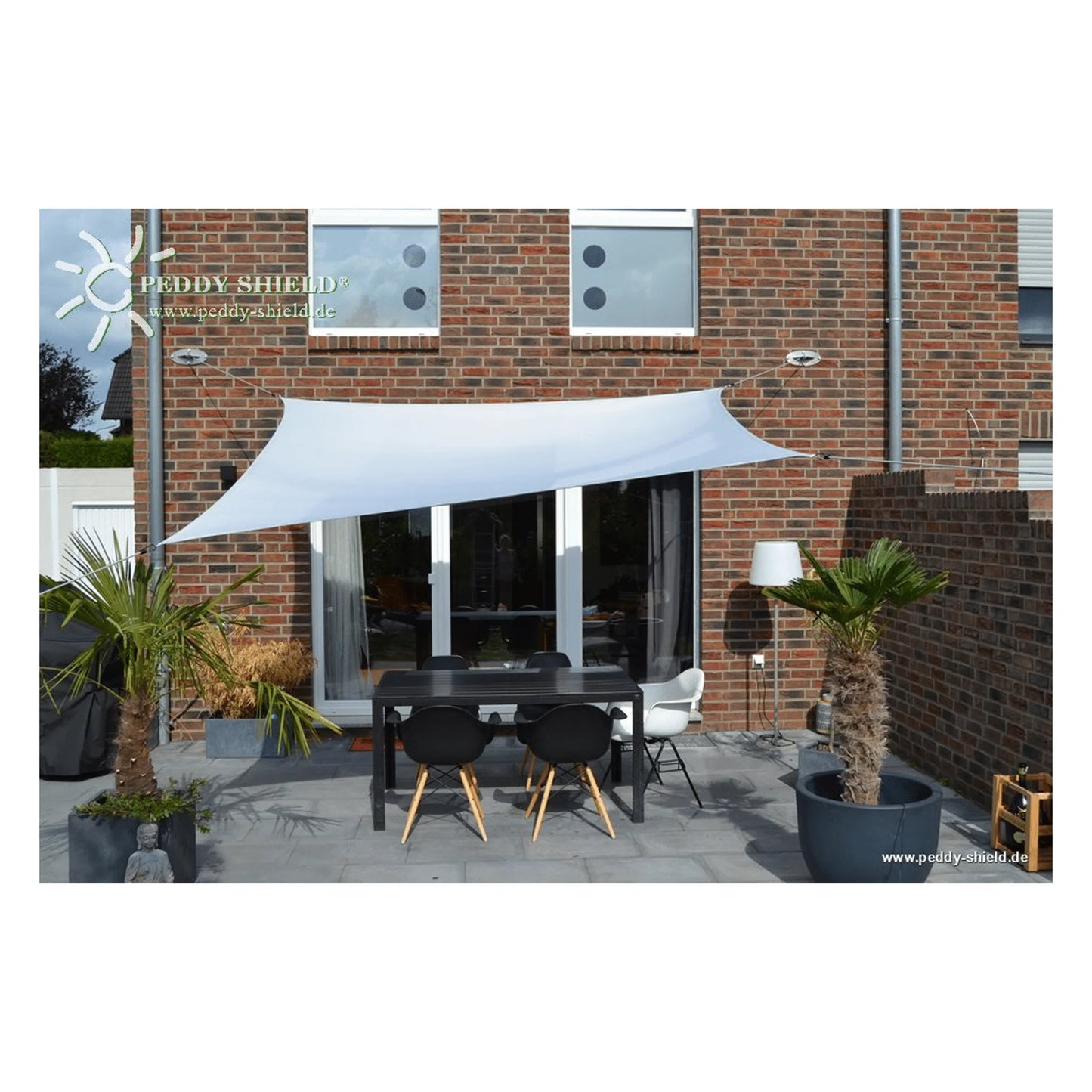 Vierecksonnensegel konkav mit Regenschutz – Polyester (Peddy Shield) - Jalousiene Ersatzteile - Shop